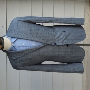 Men's Blue Checkered Blazer